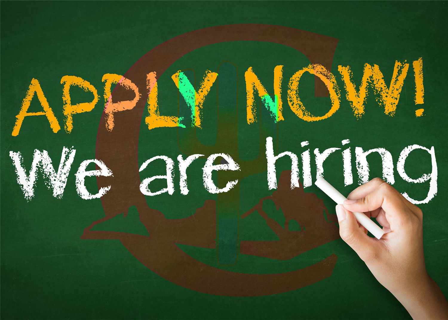  We are hiring words on chalkboard 